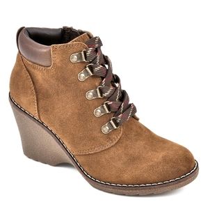 Womens Brown Contrast Boots